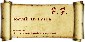 Horváth Frida névjegykártya